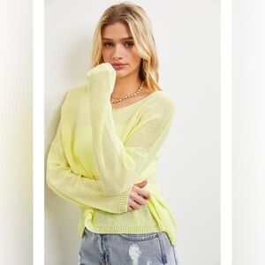 Mustard Seed Light Yellow Women's Knit Top
